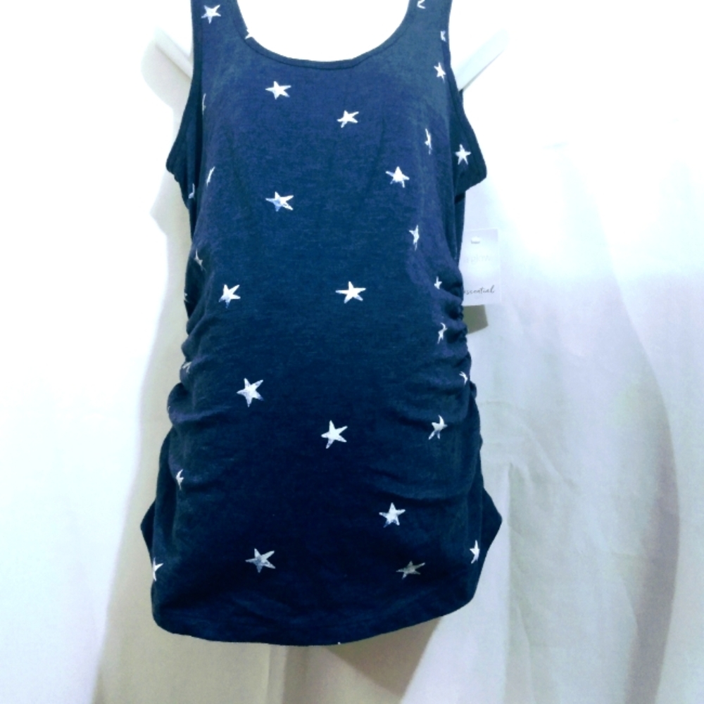 A. GLOW MATERNITY STAR SPANGLED TANK TOP SZ MEDIUM